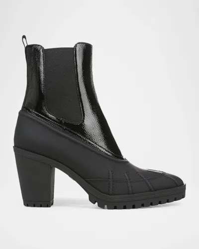 Veronica Beard 80mm Taryn Patent Leather Chelsea Ankle Boots In Black