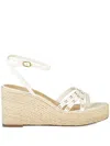 Veronica Beard 95mm Philene Wedge Sandals In White