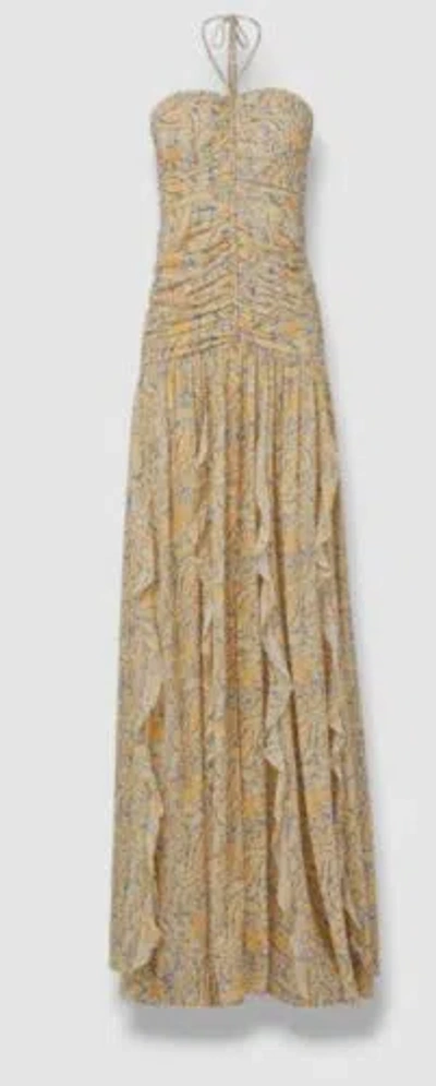 Pre-owned Veronica Beard $998  Women's Yellow Lucine Halter Maxi Dress Size 10