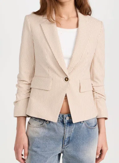 Veronica Beard Aaliyah Dickey Jacket In Khaki/white