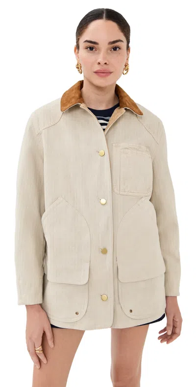 Veronica Beard Abbas Barn Jacket Light Oatmeal In Brown