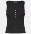 Veronica Beard Abbott Cotton-blend Tank Top In Black