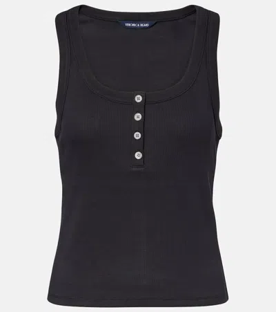 Veronica Beard Abbott Cotton-blend Tank Top In Black