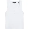 Veronica Beard Abbott Rib Henley Tank In White