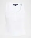 Veronica Beard Abbott Rib Henley Tank