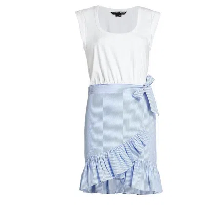 Veronica Beard Addyson Ruffled Wrap Skirt Cotton Mini Dress In White