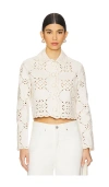 Veronica Beard Adelaide Scalloped Eyelet-embroidered Jacket In Ivory