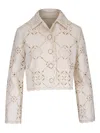 Veronica Beard Adelaide Lace-detail Cropped Jacket In Neutrals