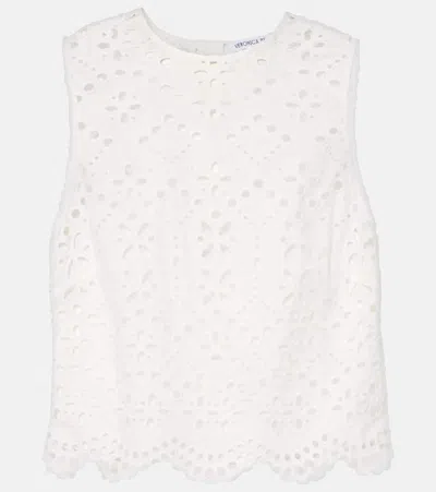 Veronica Beard Top Adelyn Aus Baumwolle In Weiss
