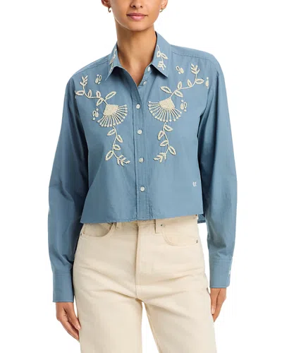 Veronica Beard Aderes Embellished Shirt In Blue