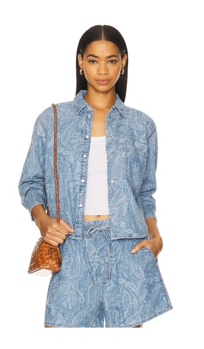 Veronica Beard Aderes Shirt In Atlantic Paisley