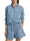 Veronica Beard Wilder Drawstring Denim Shorts