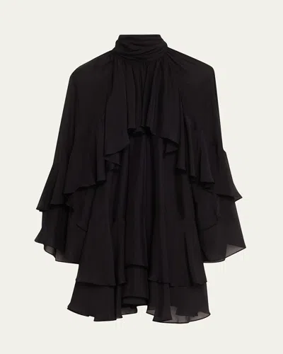 VERONICA BEARD ADLINGTON RUFFLED CHIFFON MINI DRESS