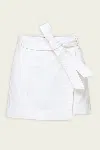 Veronica Beard Agee Belted Wrap Skort In White