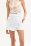 Veronica Beard Agee Belted Wrap Skort In White In White