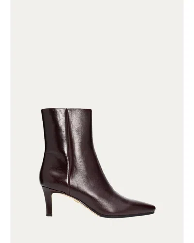 Veronica Beard Agnes 65mm Leather Ankle Boots In Burgundy