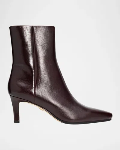 Veronica Beard Agnes 65mm Leather Ankle Boots In Burgundy