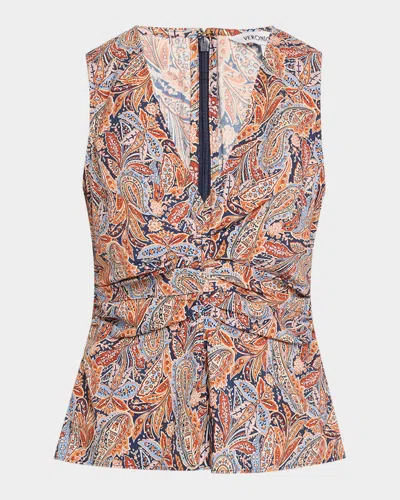 VERONICA BEARD AIDEN SLEEVELESS PAISLEY TOP