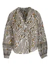 Veronica Beard Ailani Floral-print Blouse In Neutrals