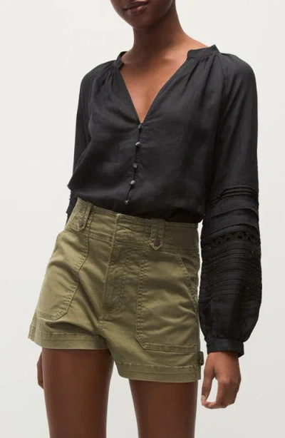 Veronica Beard Ailani Mixed Stitch Top In Black