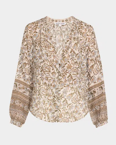 VERONICA BEARD AILANI PRINTED LONG-SLEEVE TOP
