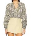 Veronica Beard Ailani V-neck Blouse In White Multi In Multi