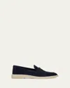 Veronica Beard Ailey Suede Medallion Slip-on Loafers In Eclipse