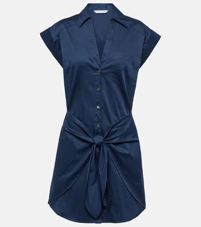 Veronica Beard Aimee Cotton-blend Shirt Dress In Marine