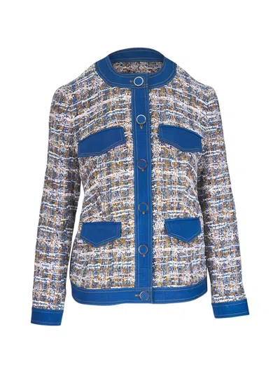 Veronica Beard Ainslie Tweed Jacket In Blue