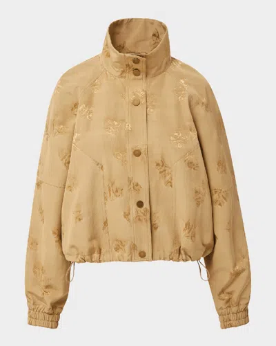 Veronica Beard Ainsworth Floral Jacquard Jacket In Brown