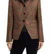 Veronica Beard Aire Houndstooth Check Wool Dickey Jacket In Multi