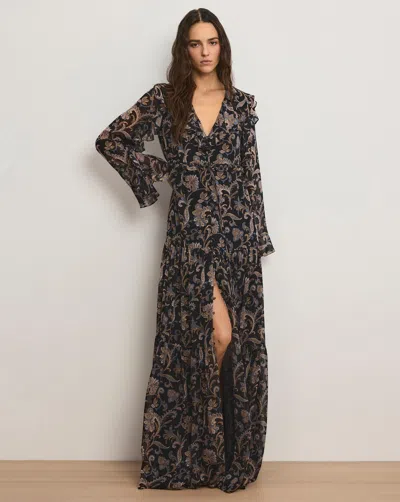 Veronica Beard Akara Silk Maxi Dress In Multi