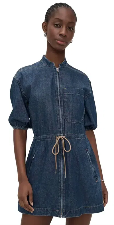 Veronica Beard Akerman Denim Mini Dress In City Stroll In Blue