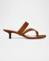Veronica Beard Alanis Leather Crisscross Slide Sandals In Hazelwood Brown Suede