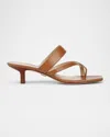 Veronica Beard Alanis Leather Crisscross Slide Sandals In Honey