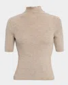 Veronica Beard Womens Oatmeal Melange Alastair Short-sleeves Wool Jumper In Animal Print