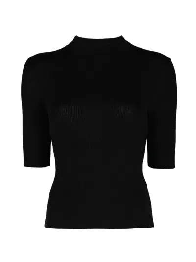 Veronica Beard Alastair Mock-neck Sweater In Black