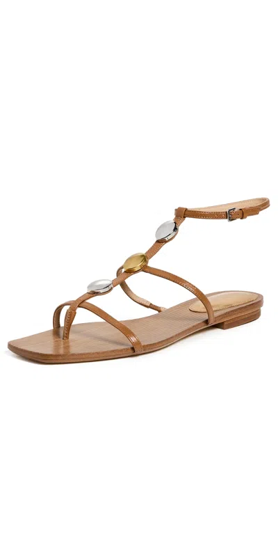 Veronica Beard Alba Embellished Sandals Hazelwood In Brown