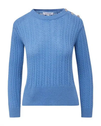 Veronica Beard Cashmere Cable Knit Alder Sweater In Blue