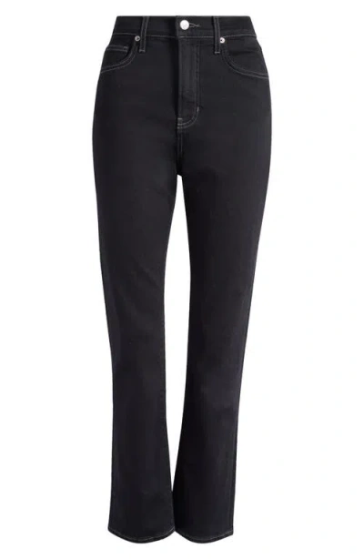 Veronica Beard Alenah High Waist Slim Straight Leg Jeans In Onyx