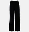 Veronica Beard Alex High-rise Velvet Wide-leg Pants In Black