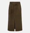 Veronica Beard Alexie Belted Suede Midi Skirt In Multi