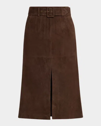 VERONICA BEARD ALEXIE SUEDE MIDI SKIRT