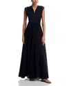 Veronica Beard Alina Tie-detailed Tasseled Broderie Anglaise Cotton Maxi Dress In Black