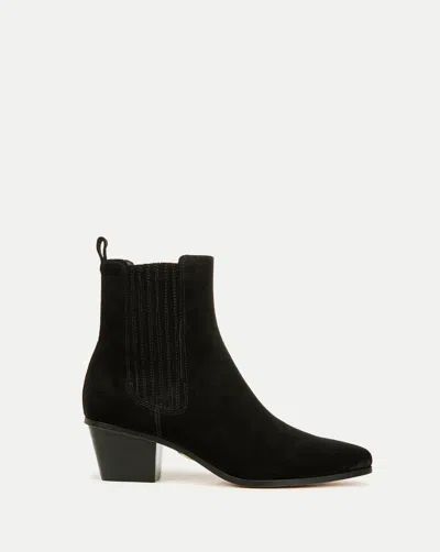 Veronica Beard Alina Suede Chelsea Booties In Black