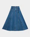 Veronica Beard Alix Denim Circle Skirt In Blue
