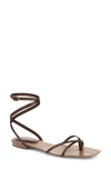 Veronica Beard Allegra Leather Flat Ankle-strap Sandals In Cedar