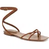 Veronica Beard Allegra Suede Flat Ankle-strap Sandals In Hazelwood