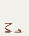 Veronica Beard Allegra Suede Flat Ankle-strap Sandals In Hazelwood