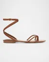 Veronica Beard Allegra Suede Flat Ankle-strap Sandals In Hazelwood